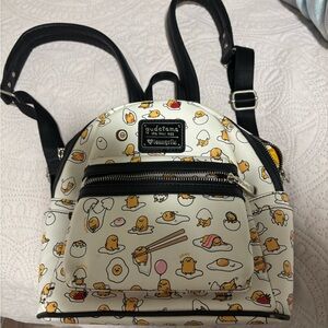 Loungefly Gudetama Egg Print Backpack - Black and White